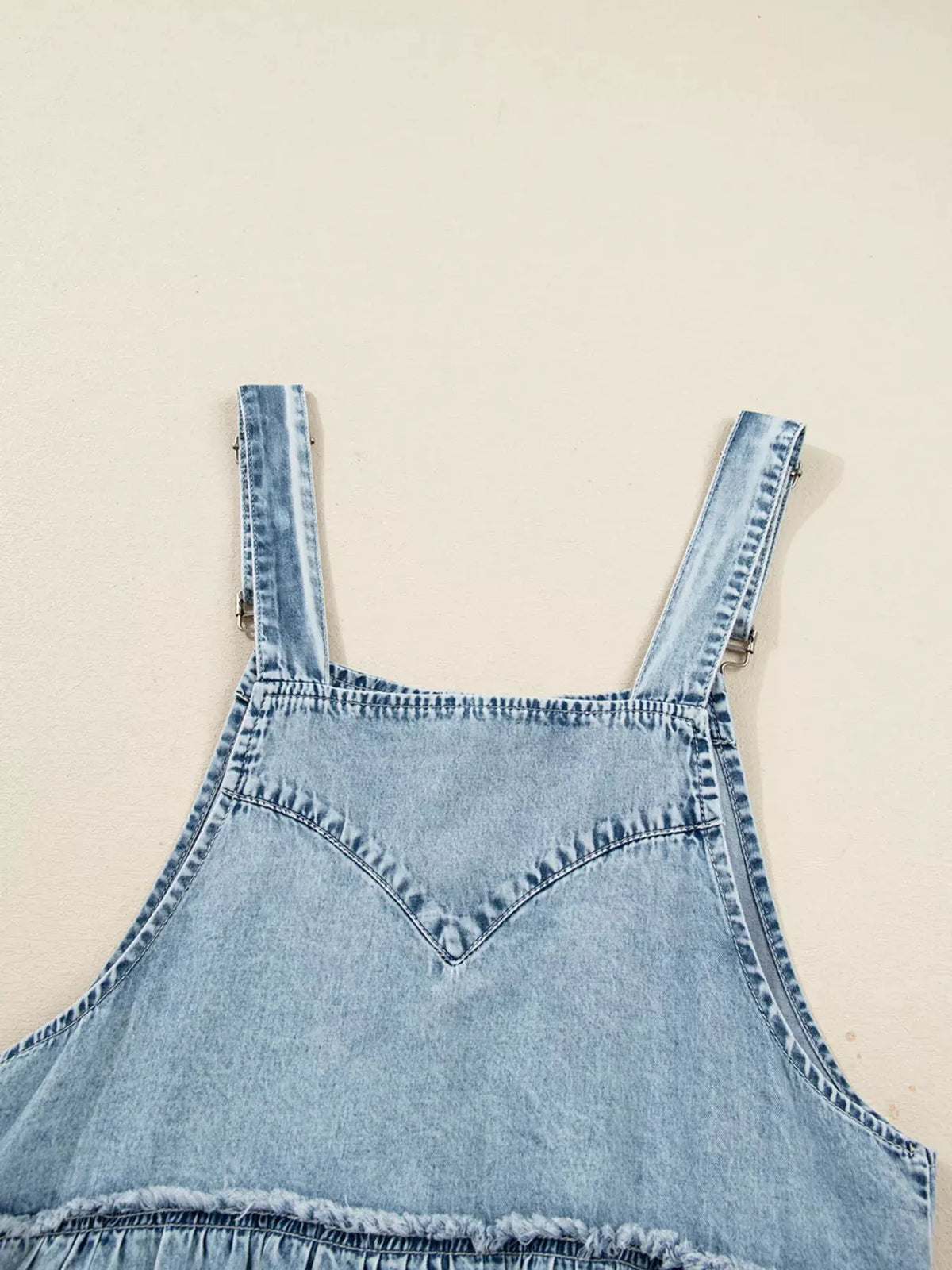 Tiered Flowy Overall Denim Dress by Partner Label