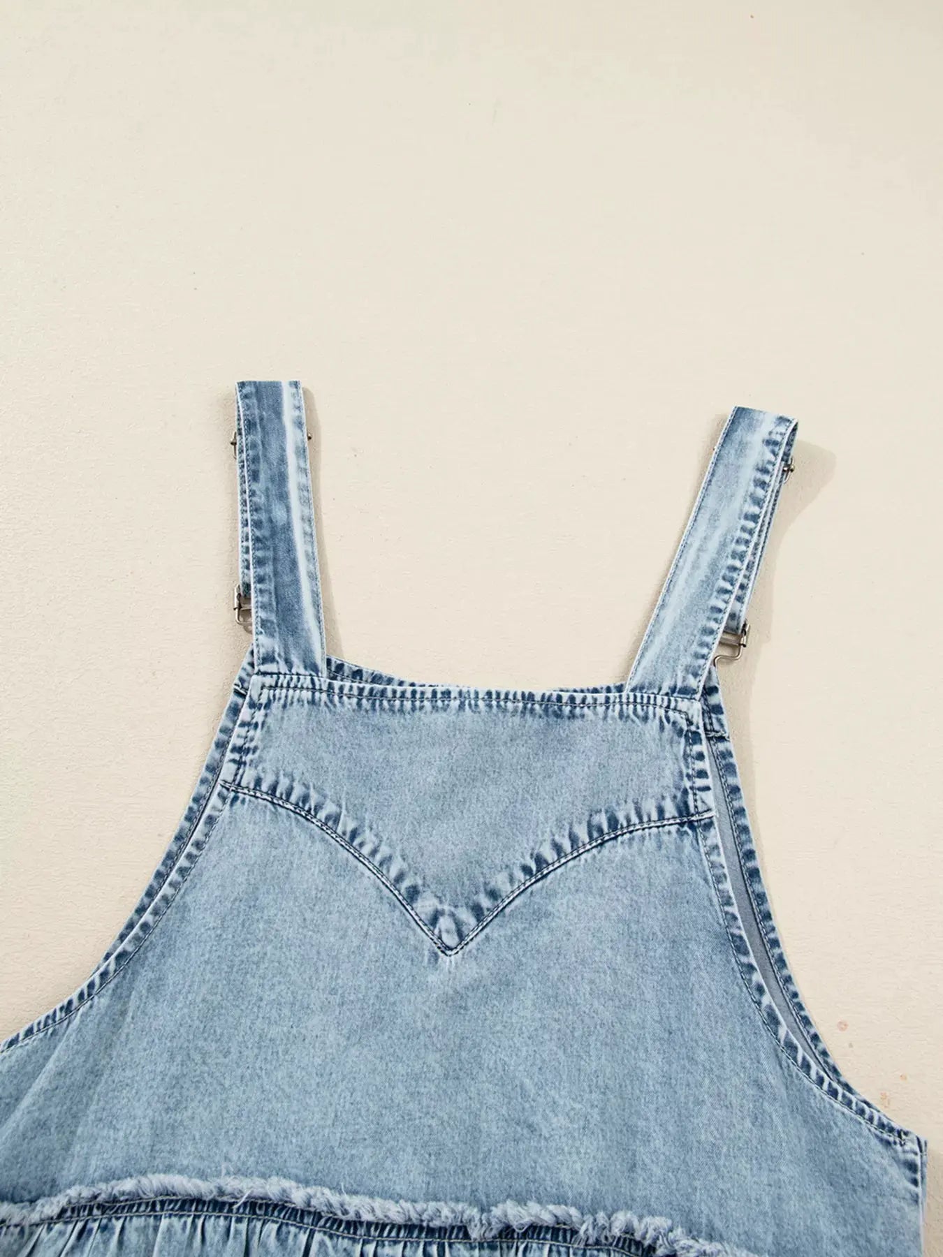 Tiered Flowy Overall Denim Dress by Partner Label