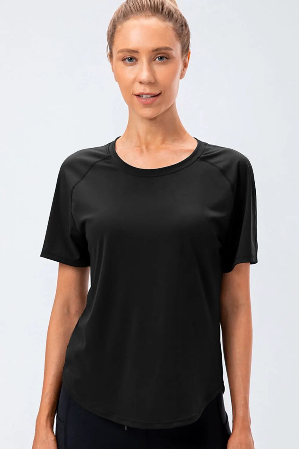 Round Neck Raglan Sleeve Active Tee by Partner Label