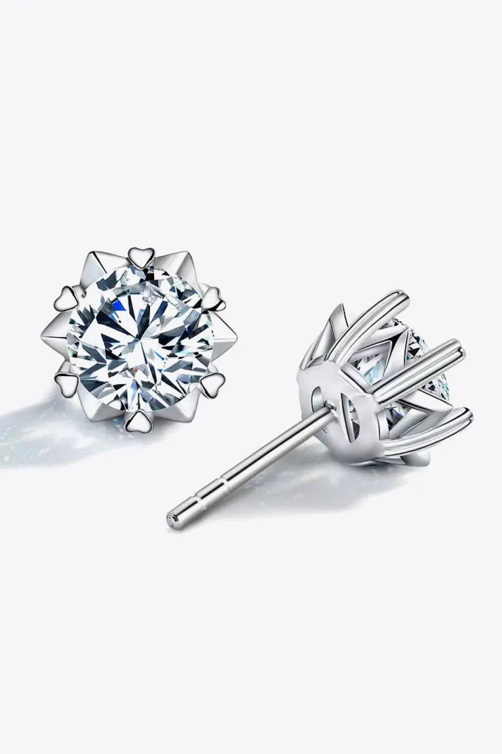 Stuck On You 4 Carat Moissanite Stud Earrings by Partner Label
