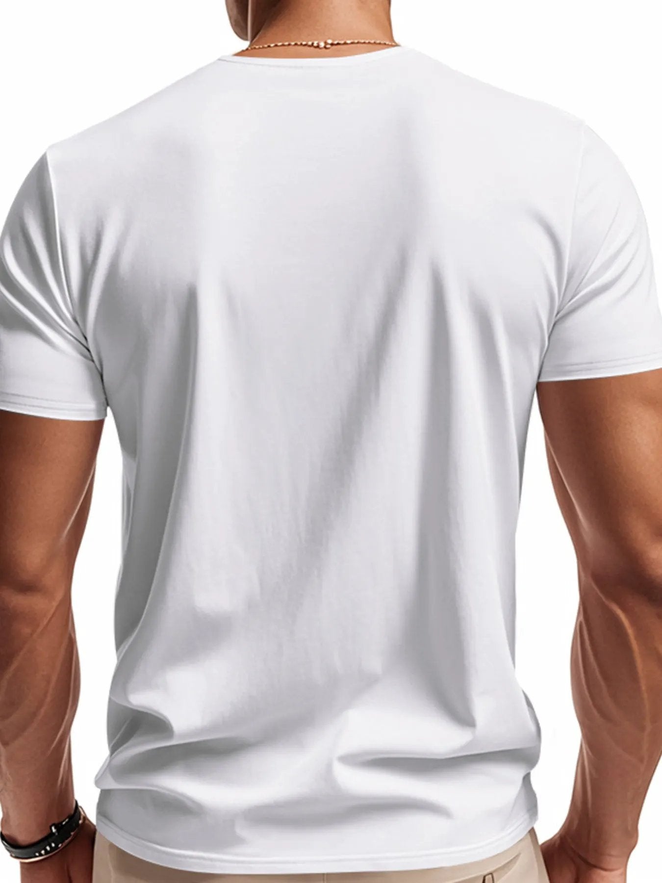 Men's Full Size Casual V-Neck Short Sleeve T-Shirt Plus Size by Trendsi