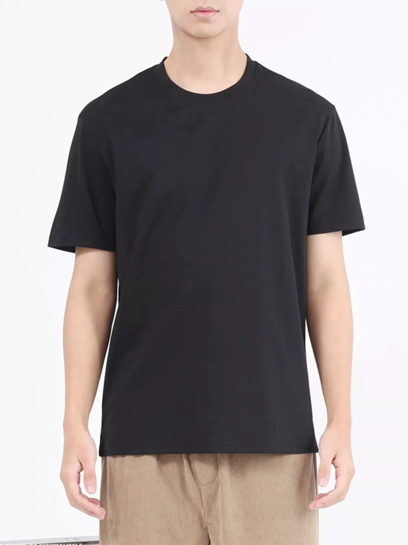 Men's Plus Size Classic Crew Neck T-Shirt by Trendsi