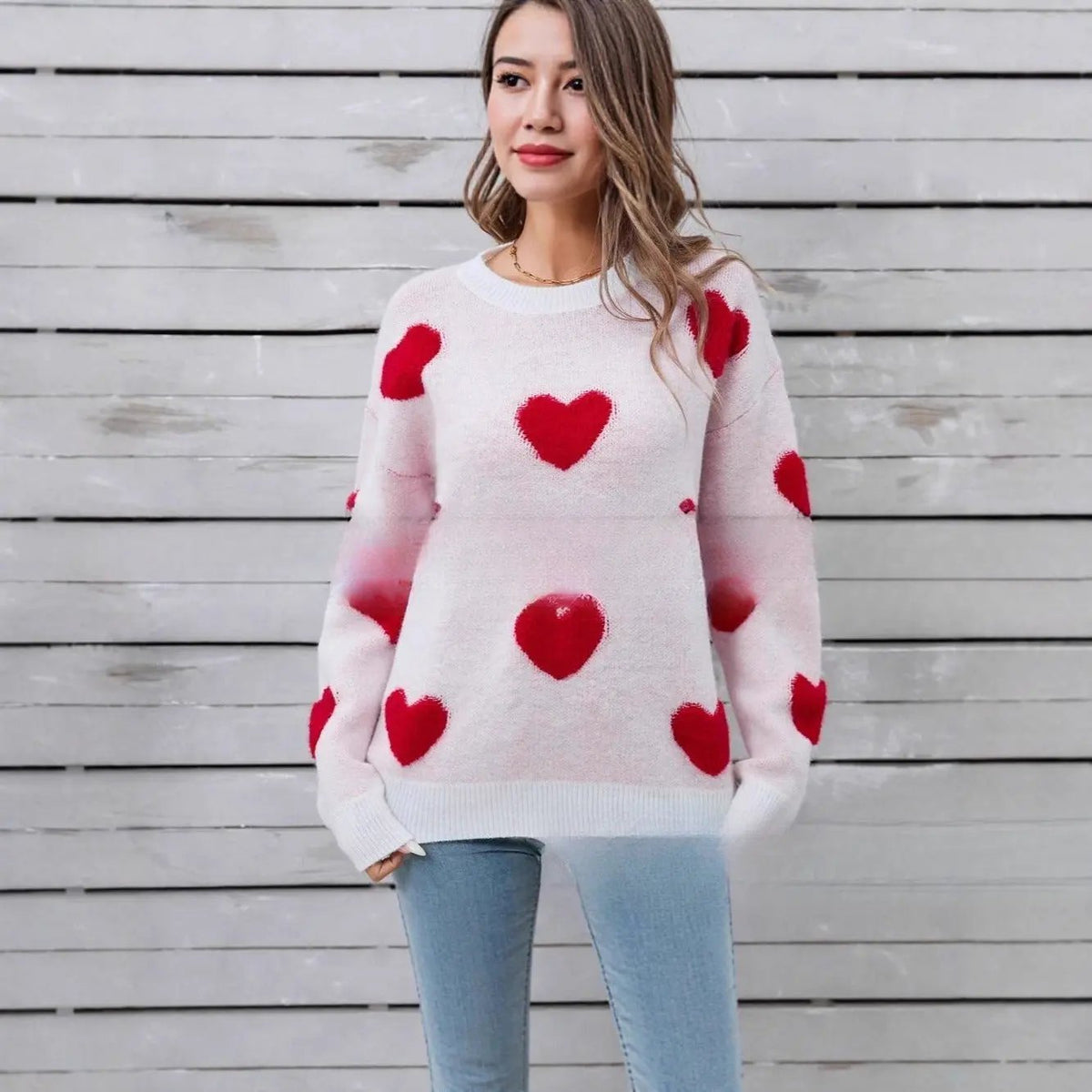 Fashion Women's Wear Love Long Sleeve Knitted Sweater by Maiden-Art
