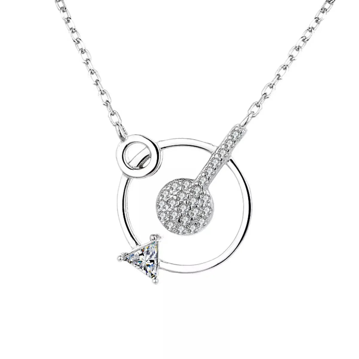 925 Sterling Silver Zircon Geometric Pendant Necklace by Partner Labels