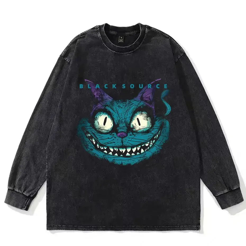 Vintage Crazy Cat Graphic T-Shirt Loose Fit Y2K Tee by Vimost Shop