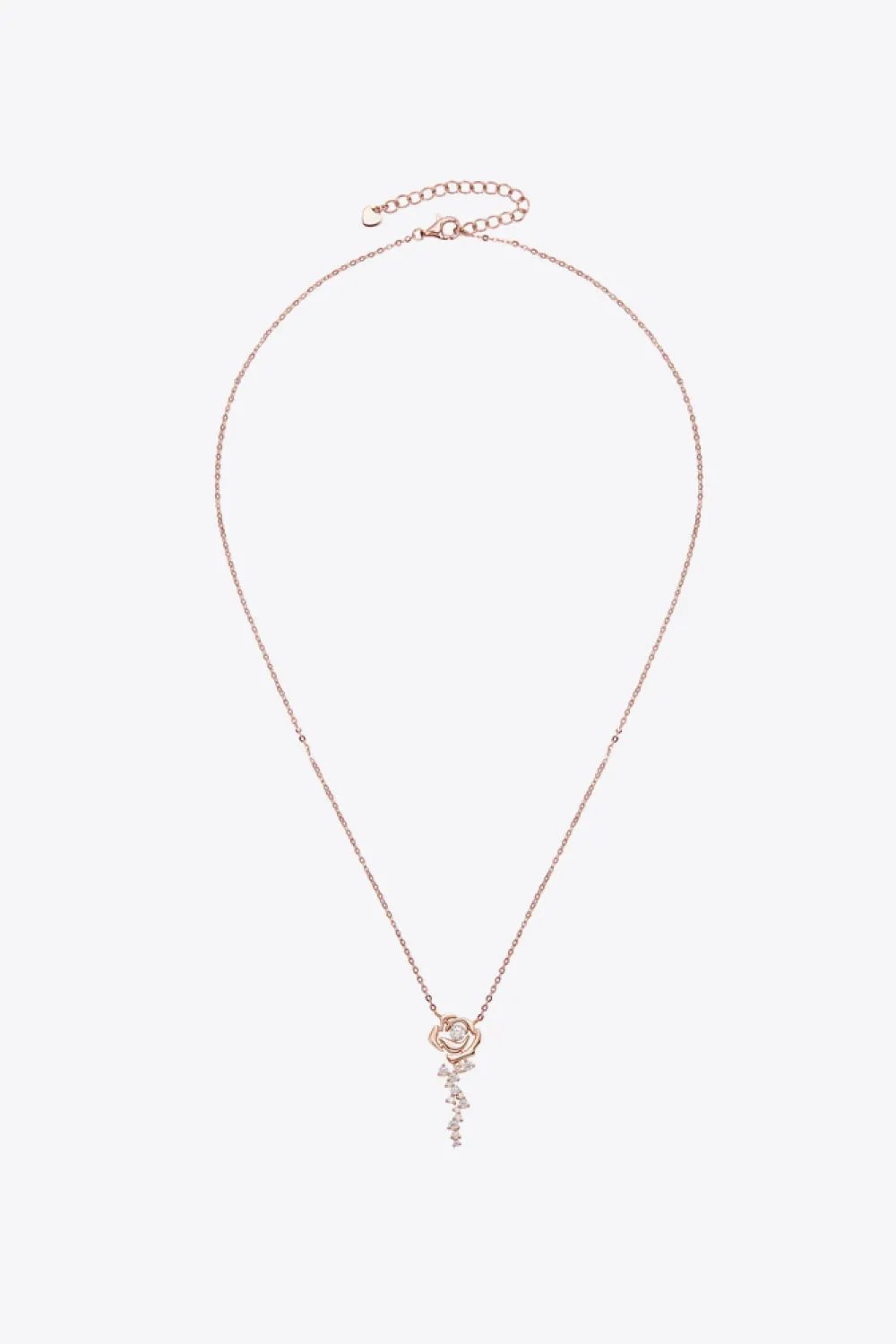 925 Sterling Silver 18K Rose Gold-Plated Pendant Necklace by Partner Label