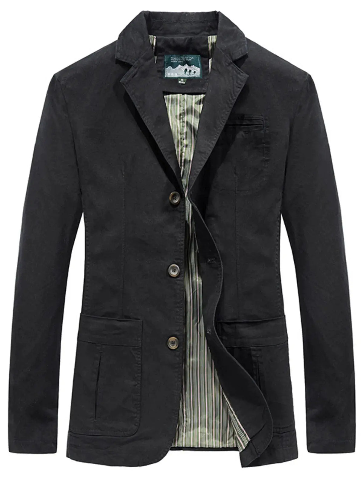 Men's Plus Size Lapel Collar Button Up Blazer by Trendsi