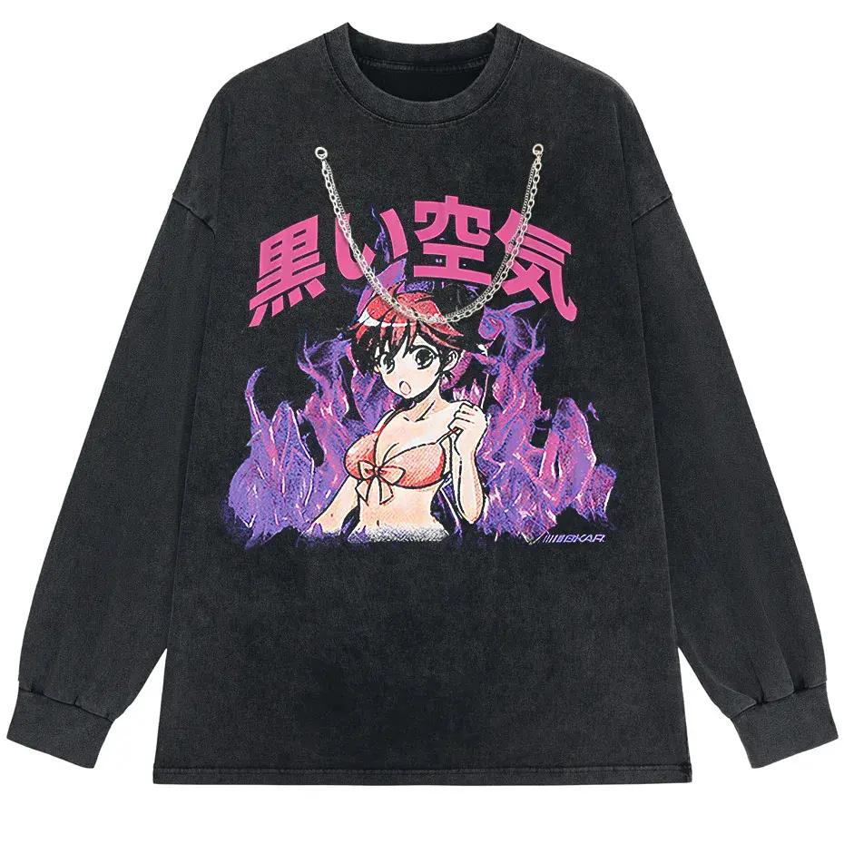 Japanese Anime Girl Oversized Streetwear T-Shirt by Vimost Shop