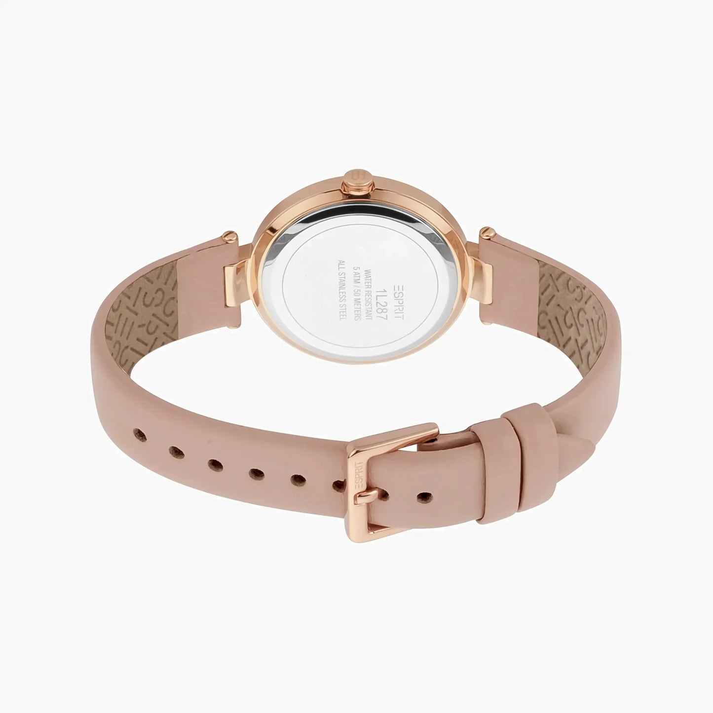 Esprit Women's Pink Leather Watch, Silver Dial | Es1l199m0055 by ESPRIT
