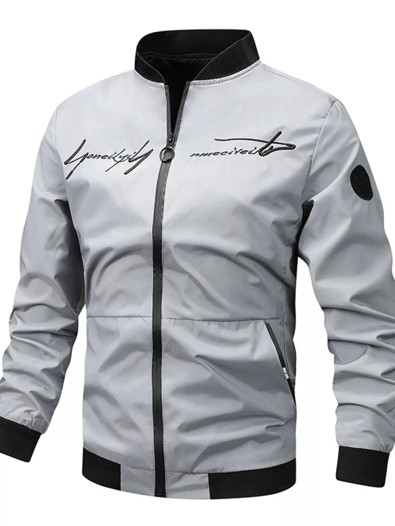 Men's Plus Size Zip Up Bomber Jacket by Partner Label