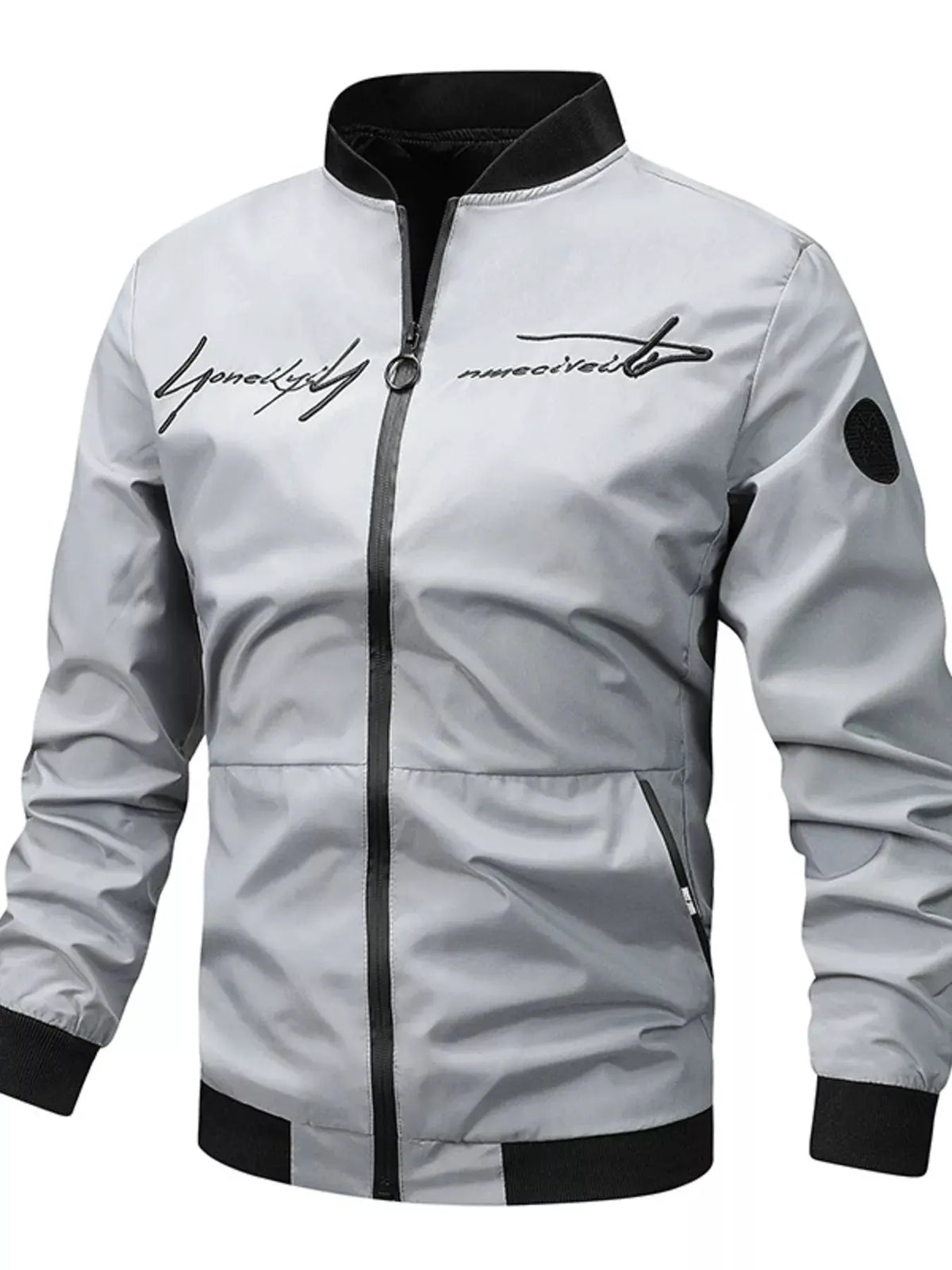 Men's Plus Size Zip Up Bomber Jacket by Partner Label