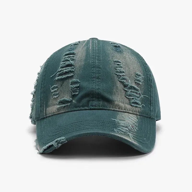 Distressed Adjustable Cotton Baseball Cap by Partner Label