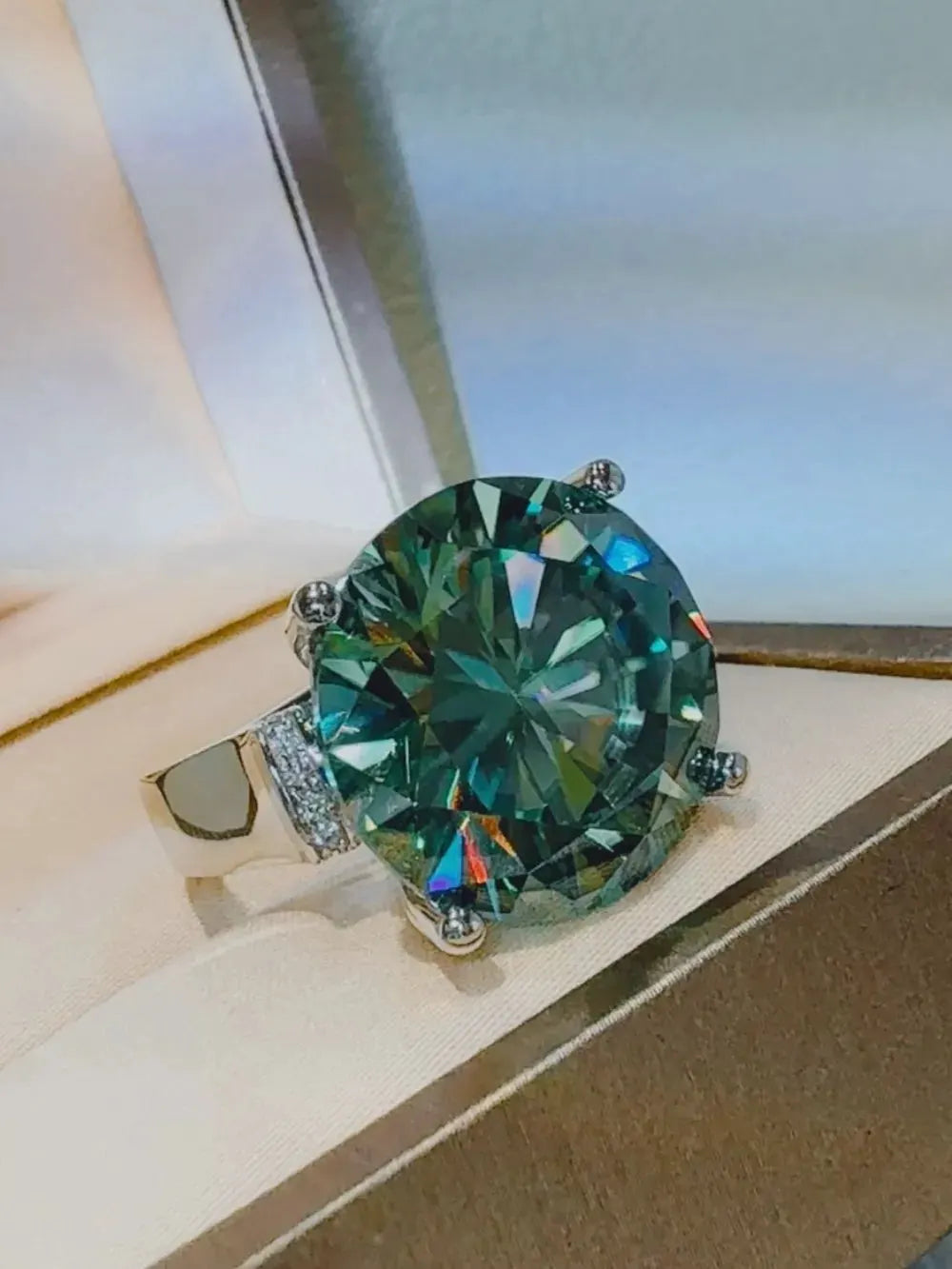 20 Carat Moissanite 925 Sterling Silver Ring by Partner Label