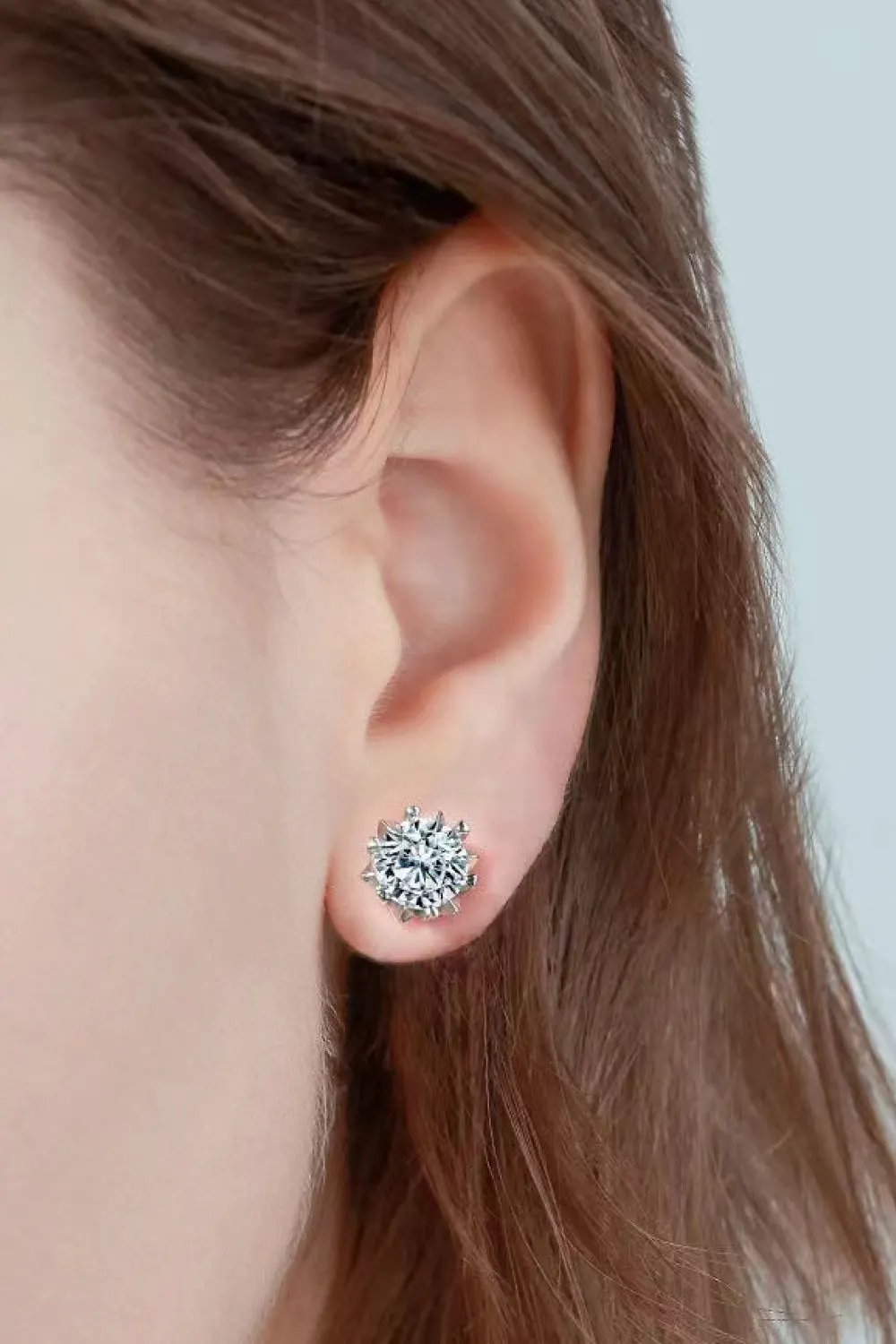 Stuck On You 4 Carat Moissanite Stud Earrings by Partner Label