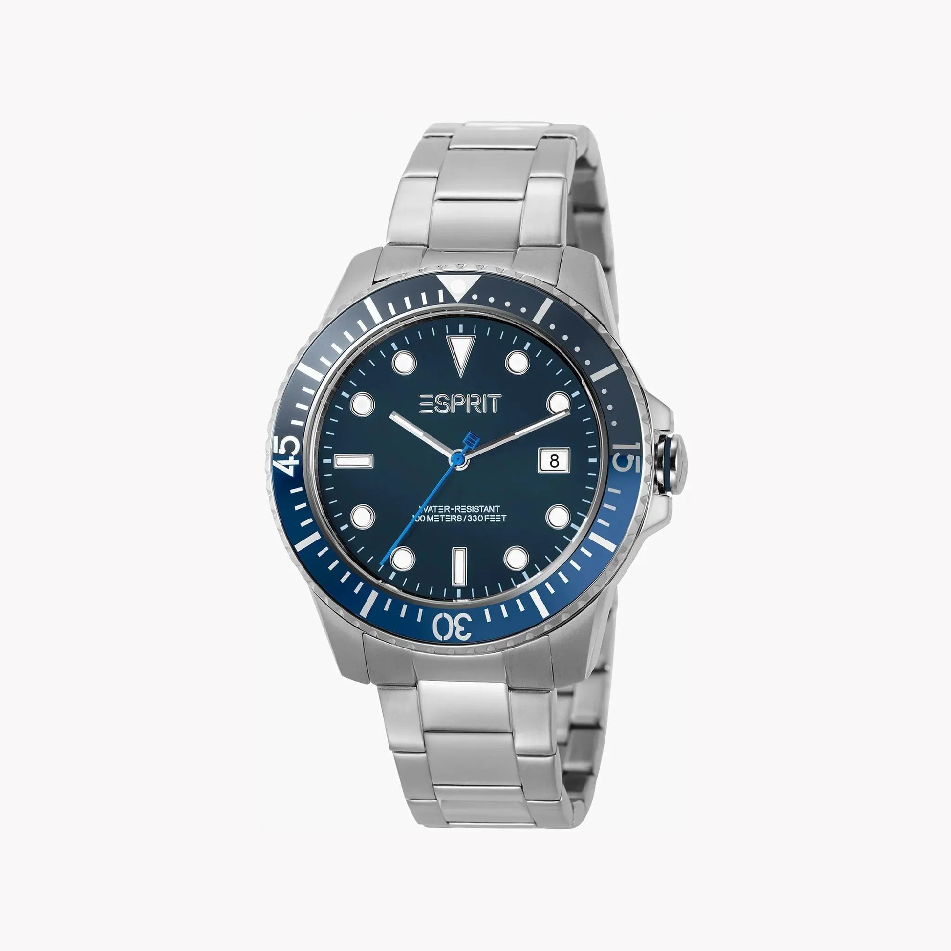 Esprit Men's Silver Stainless Steel Watch, Blue Dial | Es1g010m0035 by ESPRIT