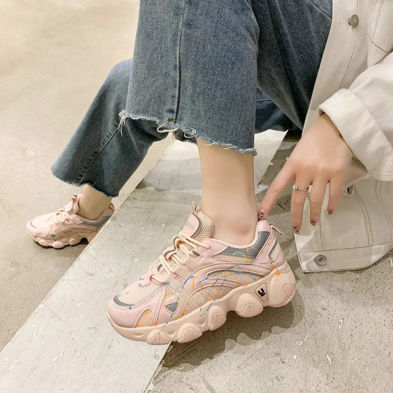 Luminous super fire daddy shoes women trend sneakers by Maiden-Art
