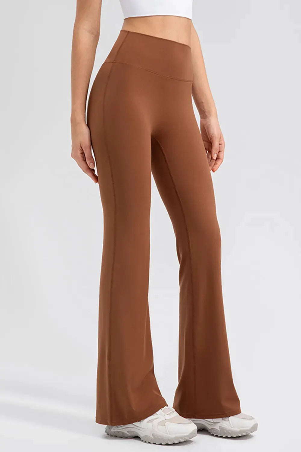 Wide Waistband High Waist Bootcut Active Leggings by Partner Label