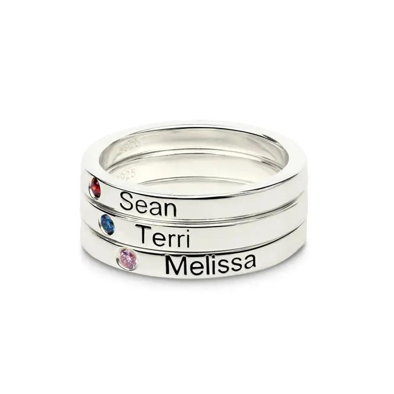 S925 ring lettering couple personalized name customization by Maiden-Art