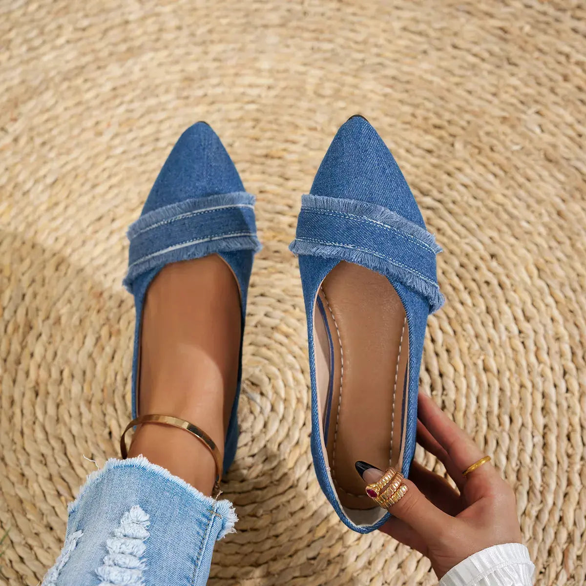 Point Toe Flats Slip-Ons by Partner Label