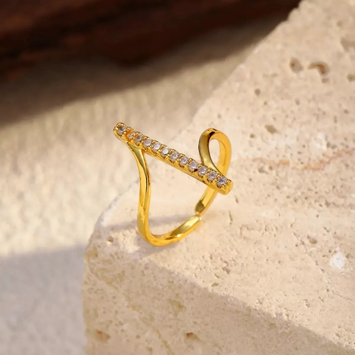 Irregular Rhinestone Ring by Partner Label