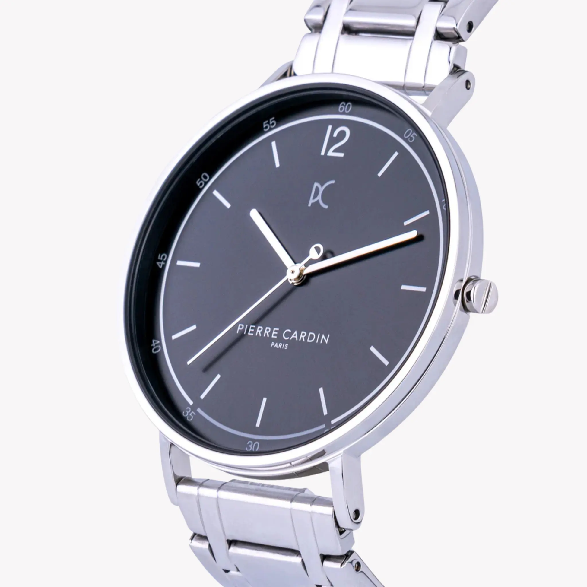 Pierre Cardin Men's Silver Stainless Steel Watch, Black Dial | Cbn.3013 by PIERRE CARDIN