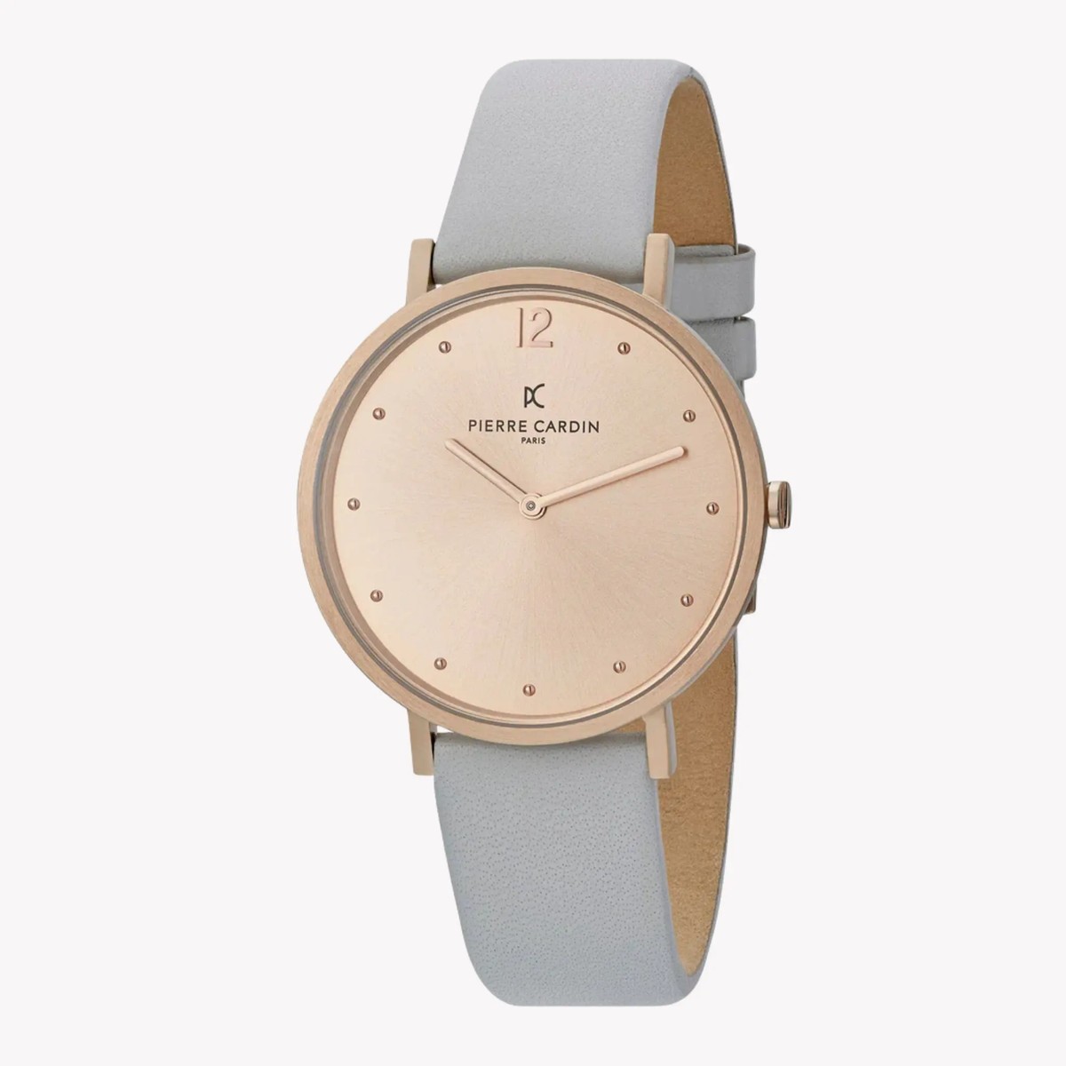 Pierre Cardin Women's Gray Leather Watch, Rose Gold Case | Cbv.1011 by PIERRE CARDIN