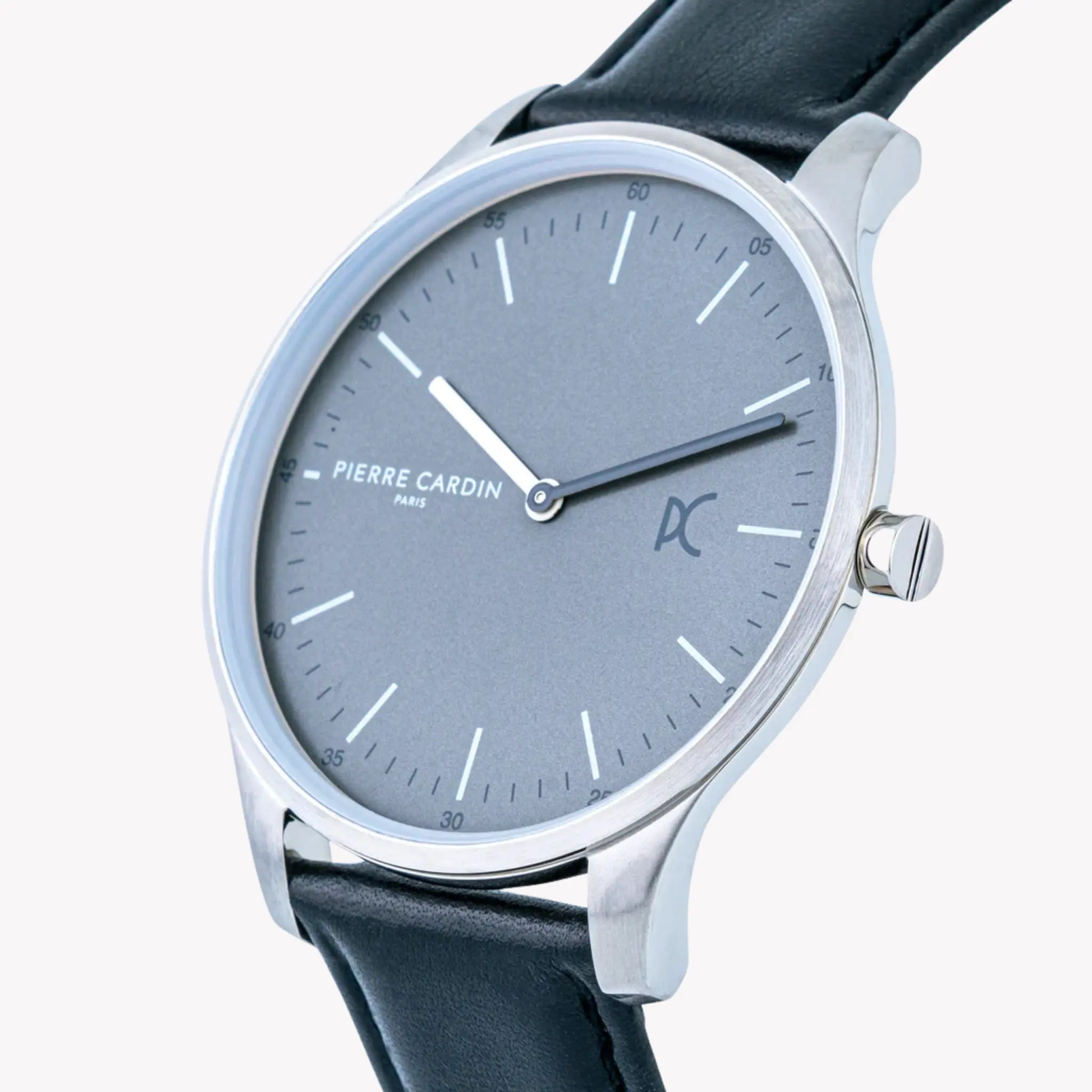 Pierre Cardin Men's Black Leather Watch, Gray Dial | Cba.4003 by PIERRE CARDIN