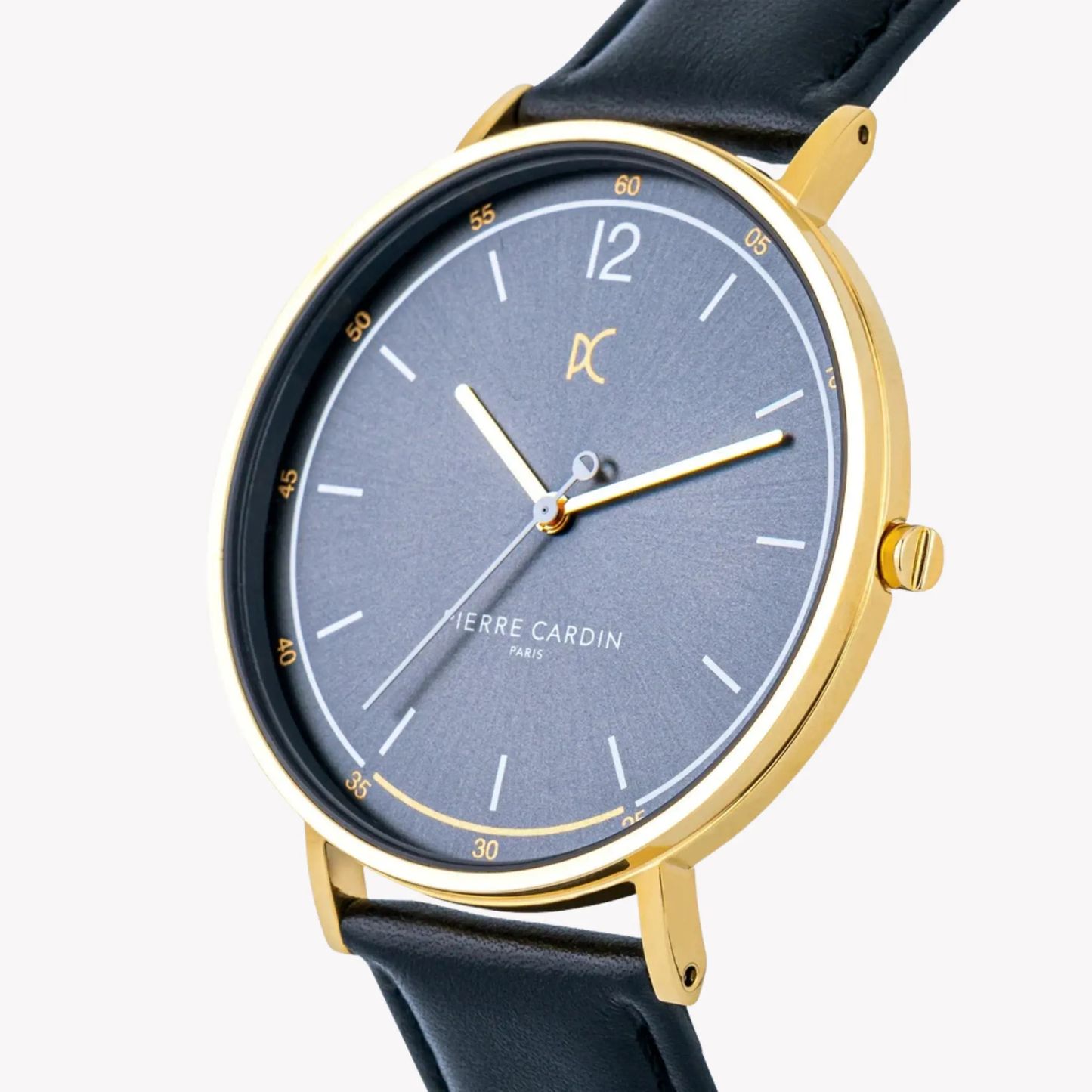 Pierre Cardin Men's Black Leather Watch, Gray Dial | Cbn.3007 by PIERRE CARDIN