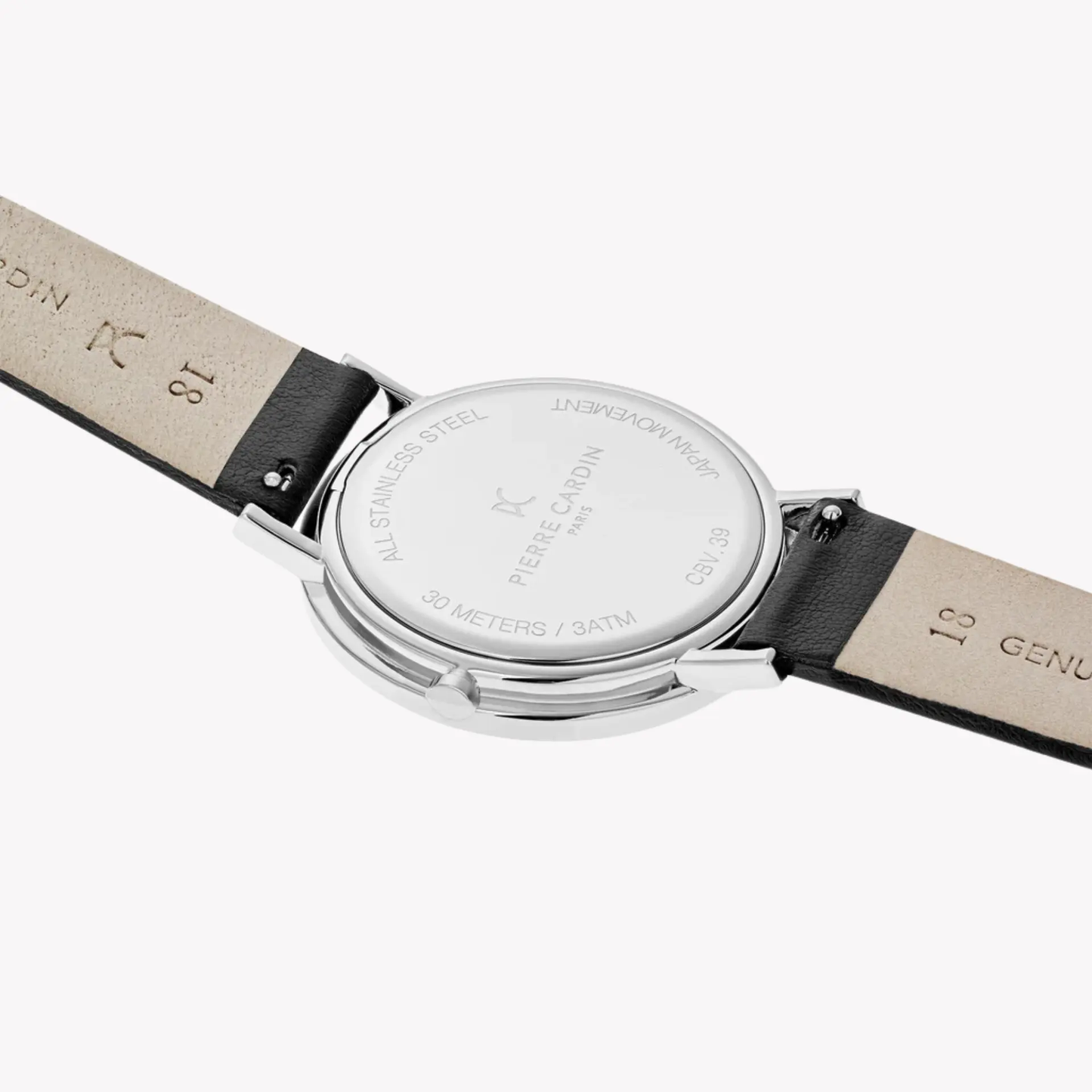 Pierre Cardin Women's Black Leather Watch, Silver Dial | Cbv.1001 by PIERRE CARDIN