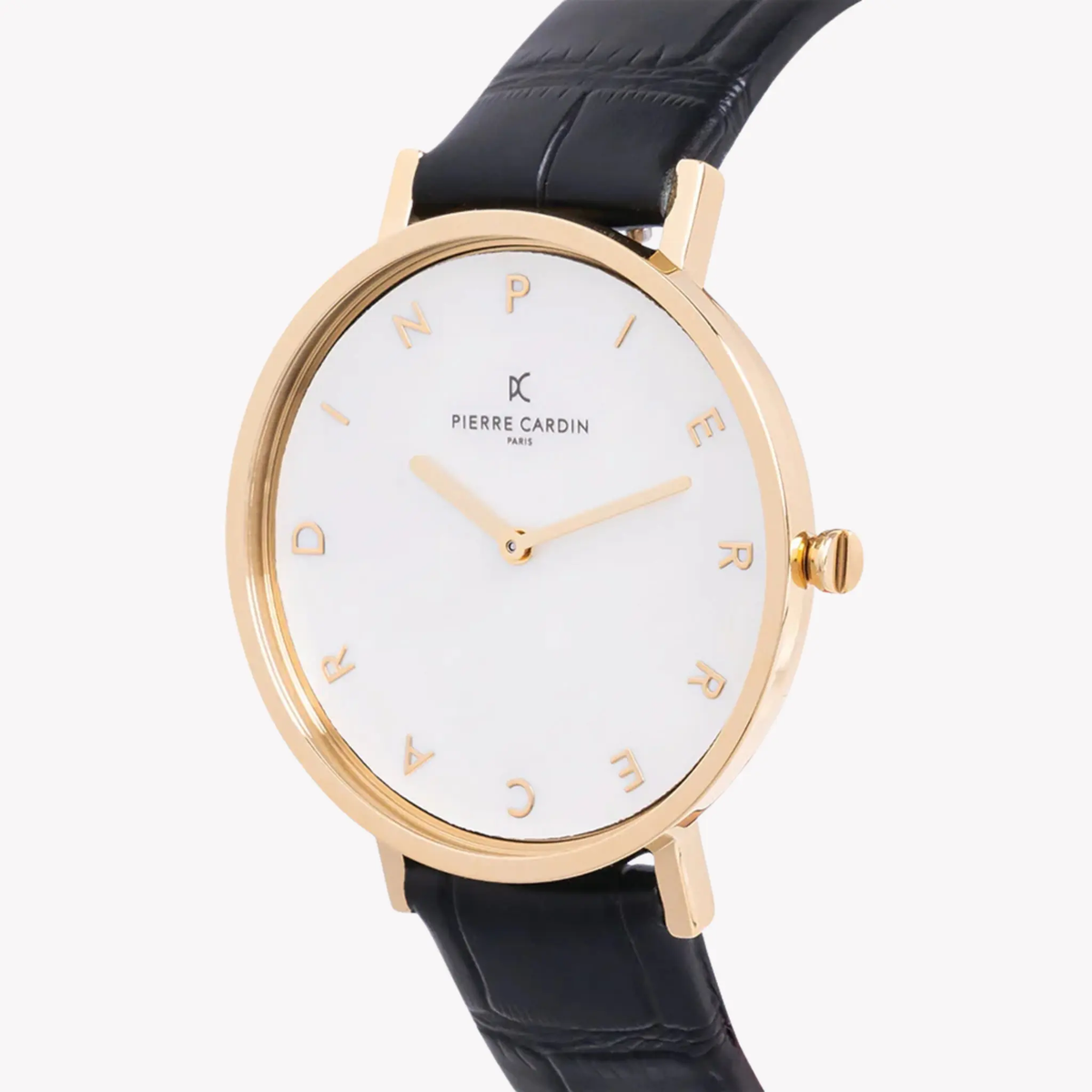 Pierre Cardin Women's Gold Metal Watch, Black Leather | Cbv.1129 by PIERRE CARDIN