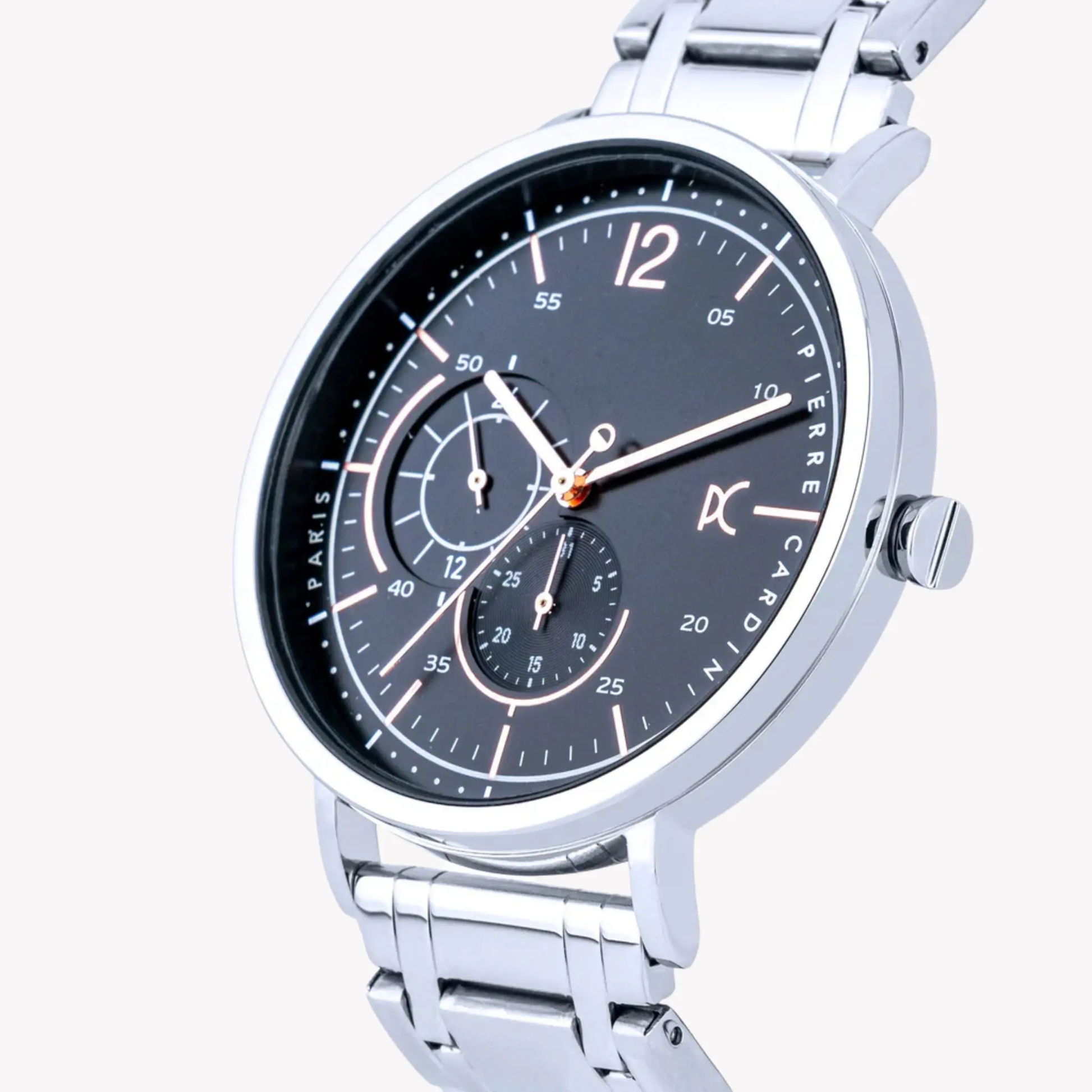 Pierre Cardin Men's Silver Stainless Steel Watch, Black Dial | Cbn.3025 by PIERRE CARDIN
