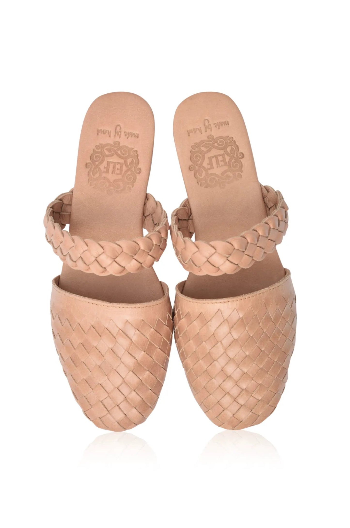 Sea Escape Woven Leather Slide Sandals by ELF