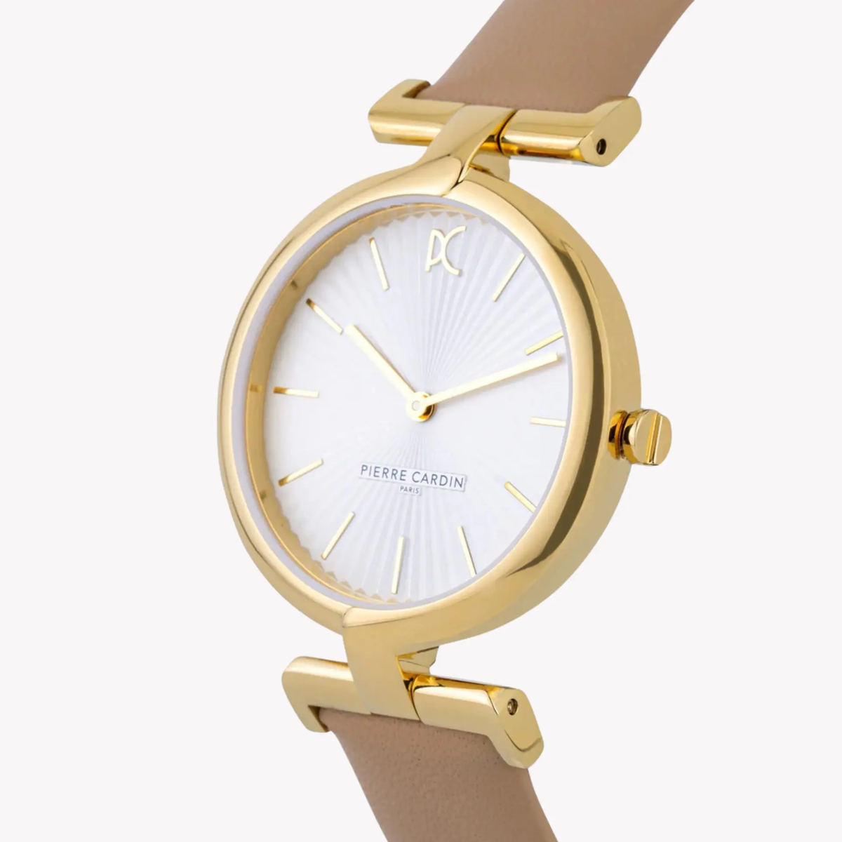 Pierre Cardin Women's Beige Leather Watch, Silver Dial | Cmd.3503 by PIERRE CARDIN