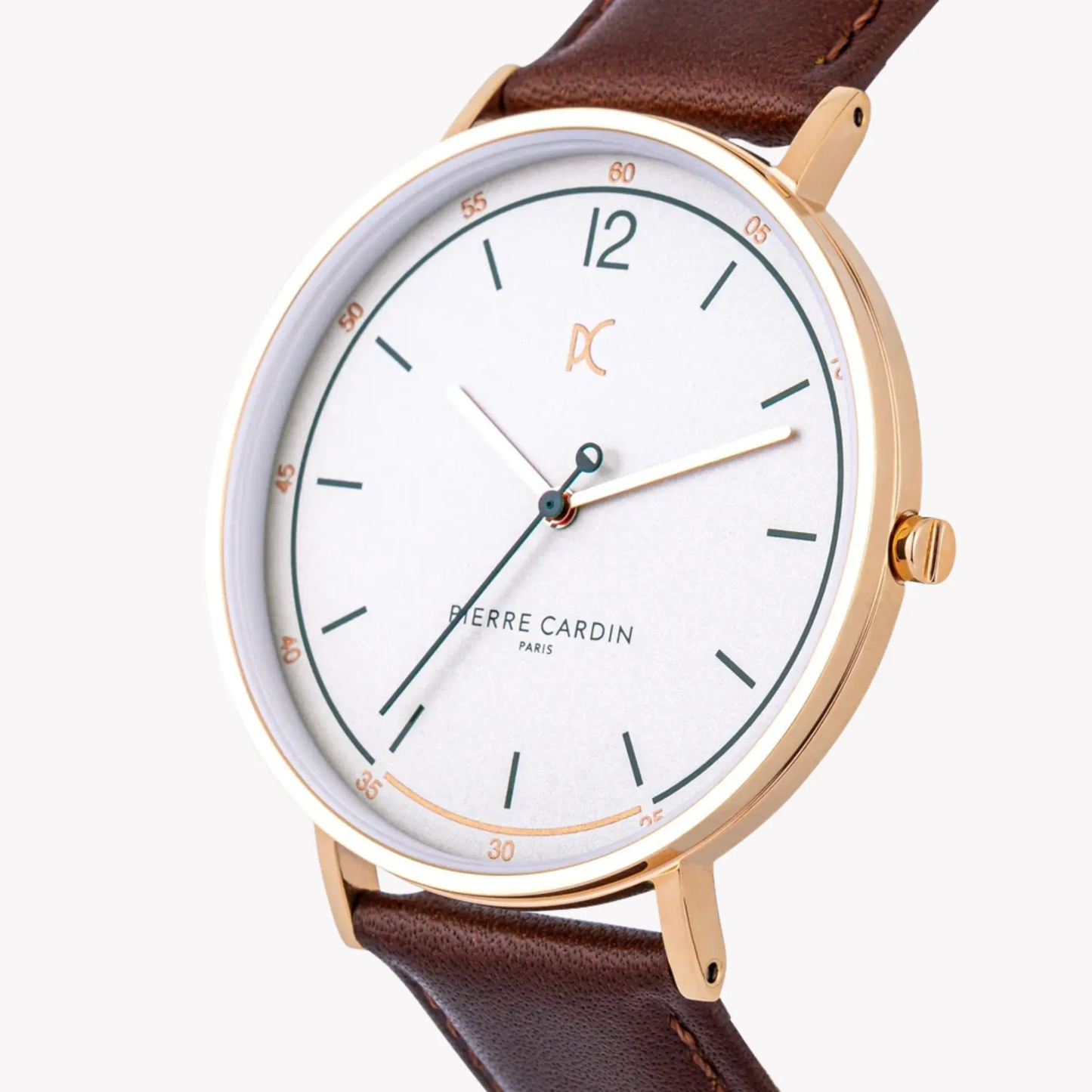 Pierre Cardin Men's Brown Leather Watch, Silver Dial | Cbn.3008 by PIERRE CARDIN