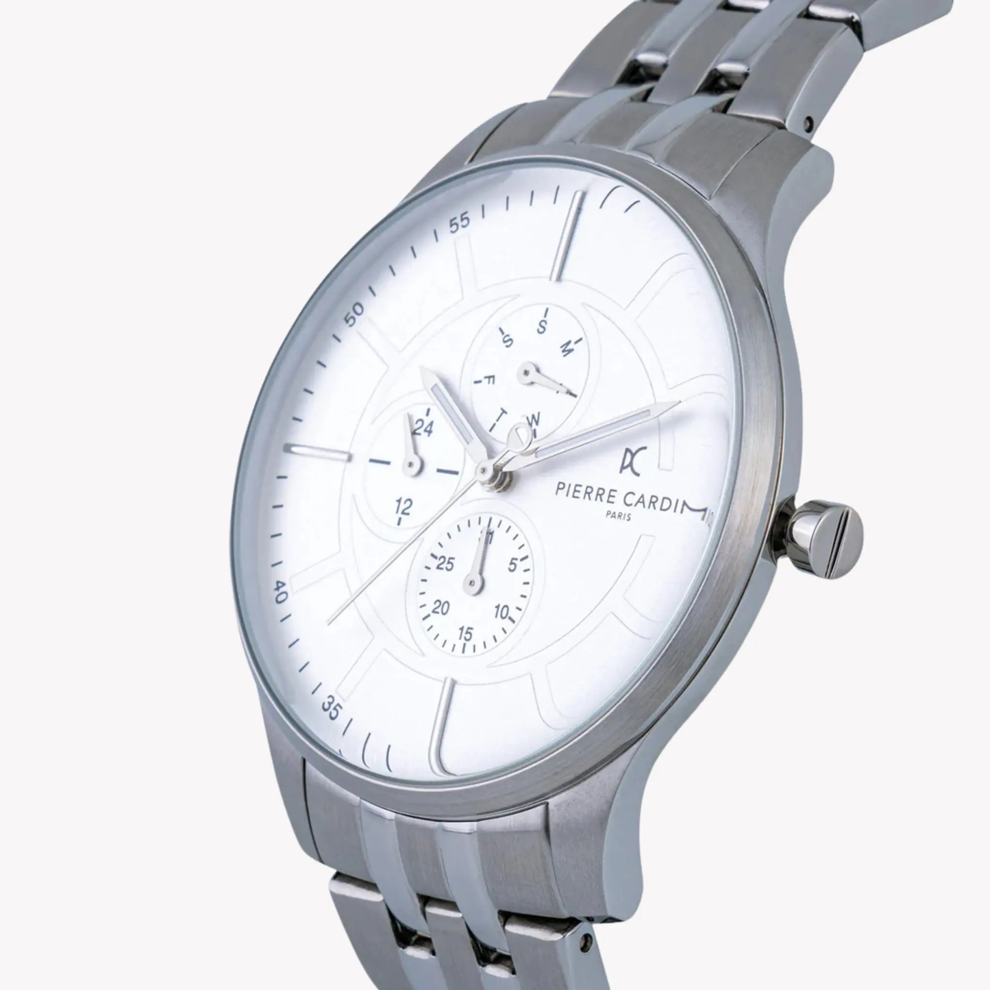 Pierre Cardin Men's Silver Stainless Steel Watch, White Dial | Pc902731f104 by PIERRE CARDIN