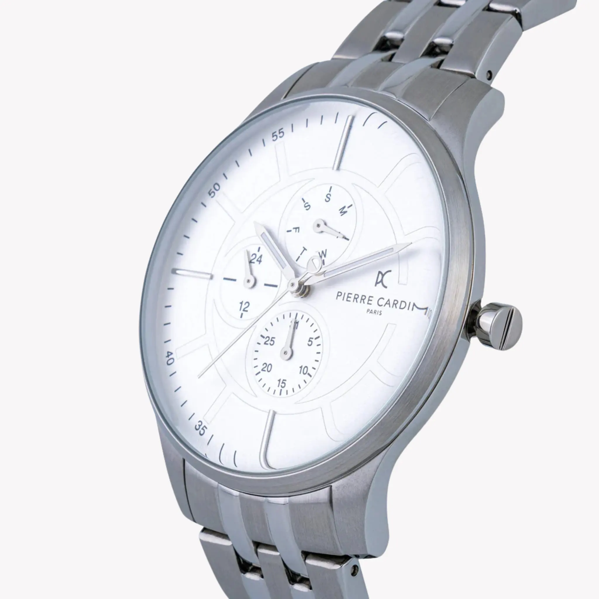 Pierre Cardin Men's Silver Stainless Steel Watch, White Dial | Pc902731f104 by PIERRE CARDIN