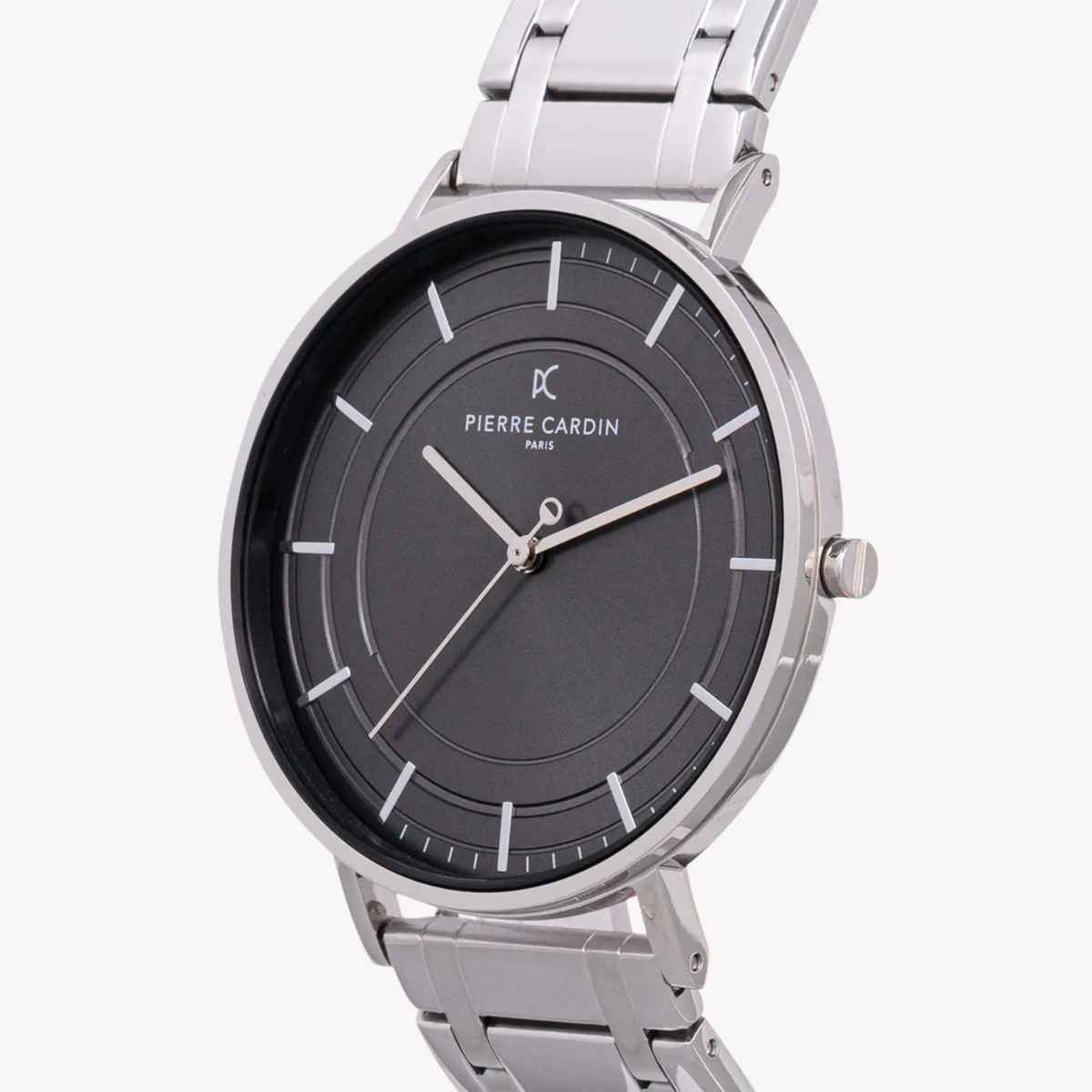 Pierre Cardin Men's Silver Metal Watch, Black Dial | Cbn.3033 by PIERRE CARDIN