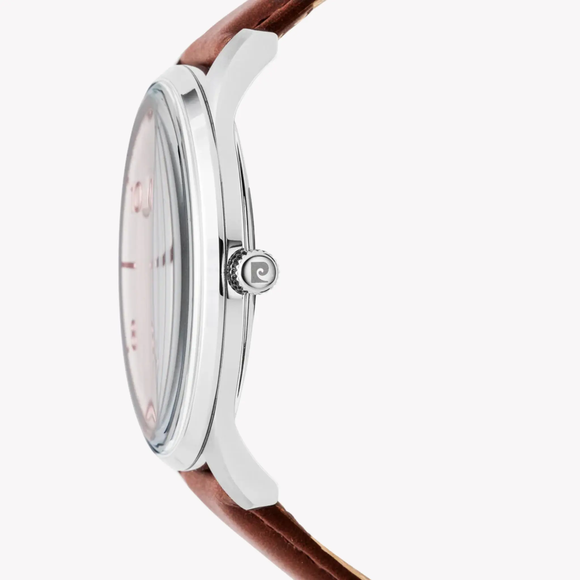 Pierre Cardin Men's Brown Leather Watch, Rose Dial | Pc902671f130 by PIERRE CARDIN