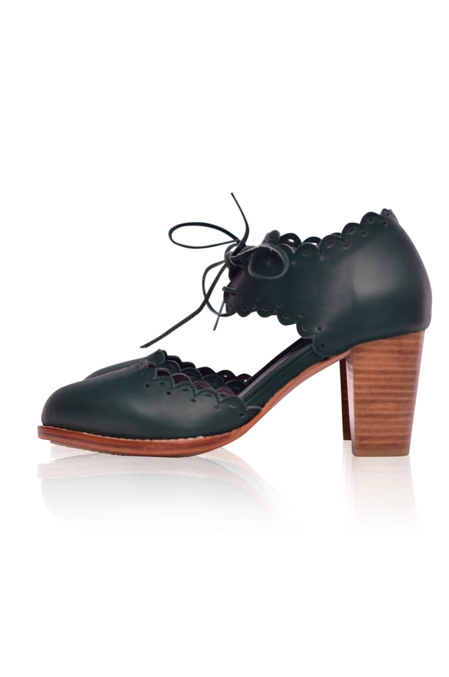 Dance Queen Scalloped Leather Heels by ELF