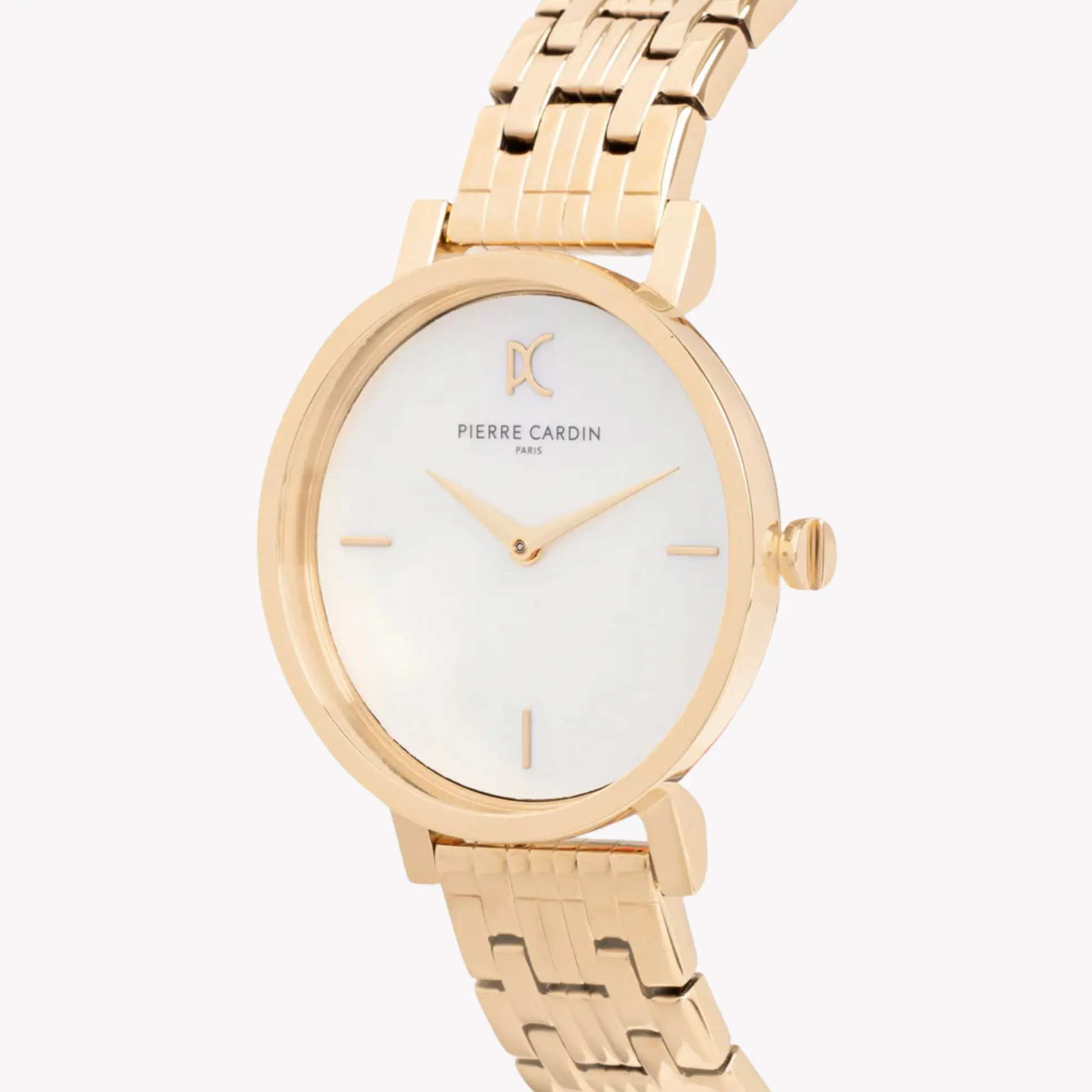 Pierre Cardin Women's Gold Watch, White Mother Of Pearls | Ccm.0527 by PIERRE CARDIN