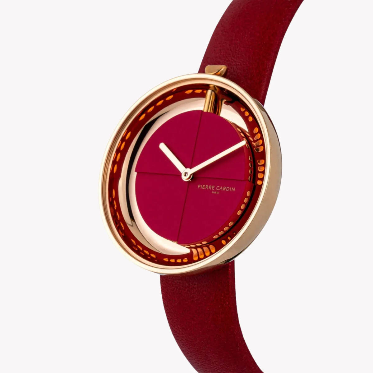 Pierre Cardin Women's Red Leather Watch, Rose Gold Case | Cma.0007 by PIERRE CARDIN