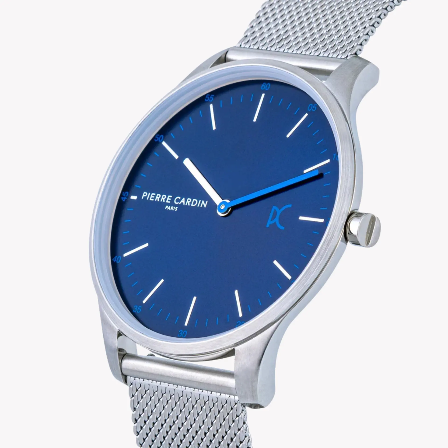 Pierre Cardin Men's Silver Stainless Steel Watch, Blue Dial | Cba.4004 by PIERRE CARDIN
