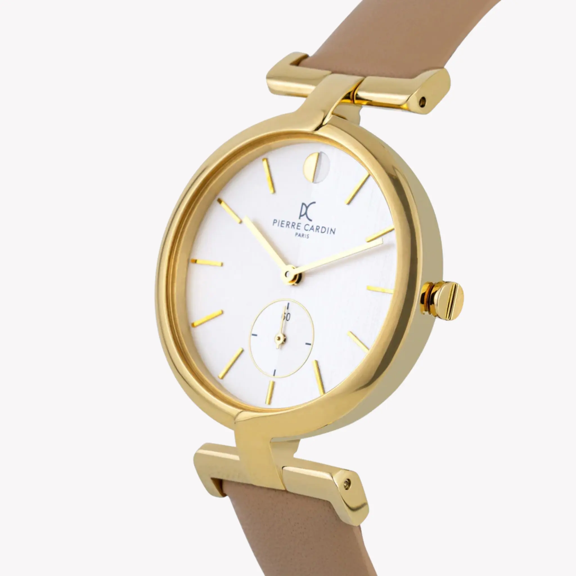 Pierre Cardin Women's Beige Leather Watch, Silver Dial | Cmd.3517 by PIERRE CARDIN