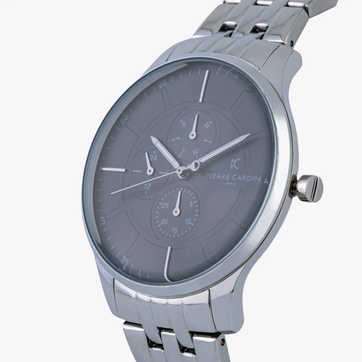 Pierre Cardin Men's Silver Watch, Black Dial | Pc902731f108 by PIERRE CARDIN