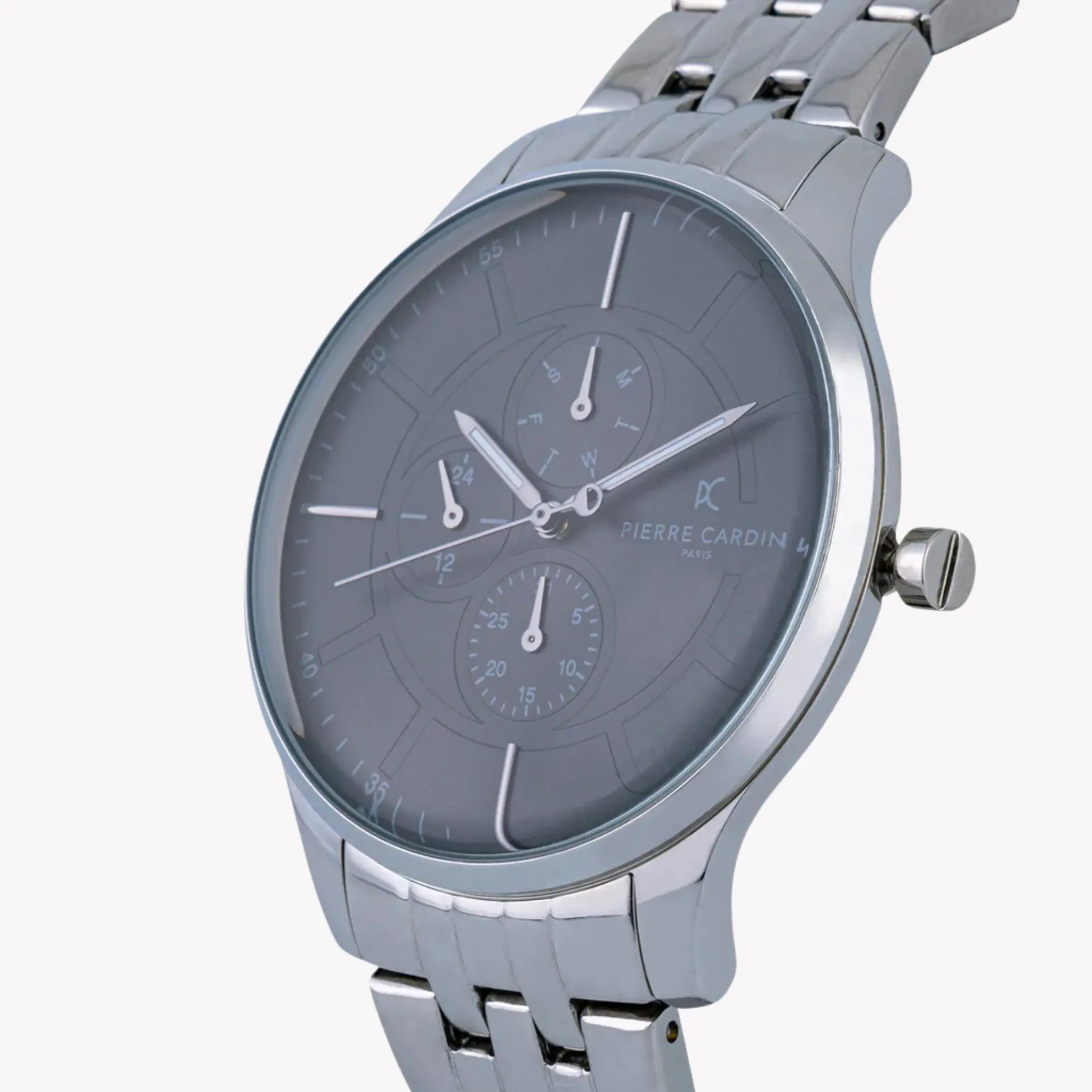 Pierre Cardin Men's Silver Watch, Black Dial | Pc902731f108 by PIERRE CARDIN