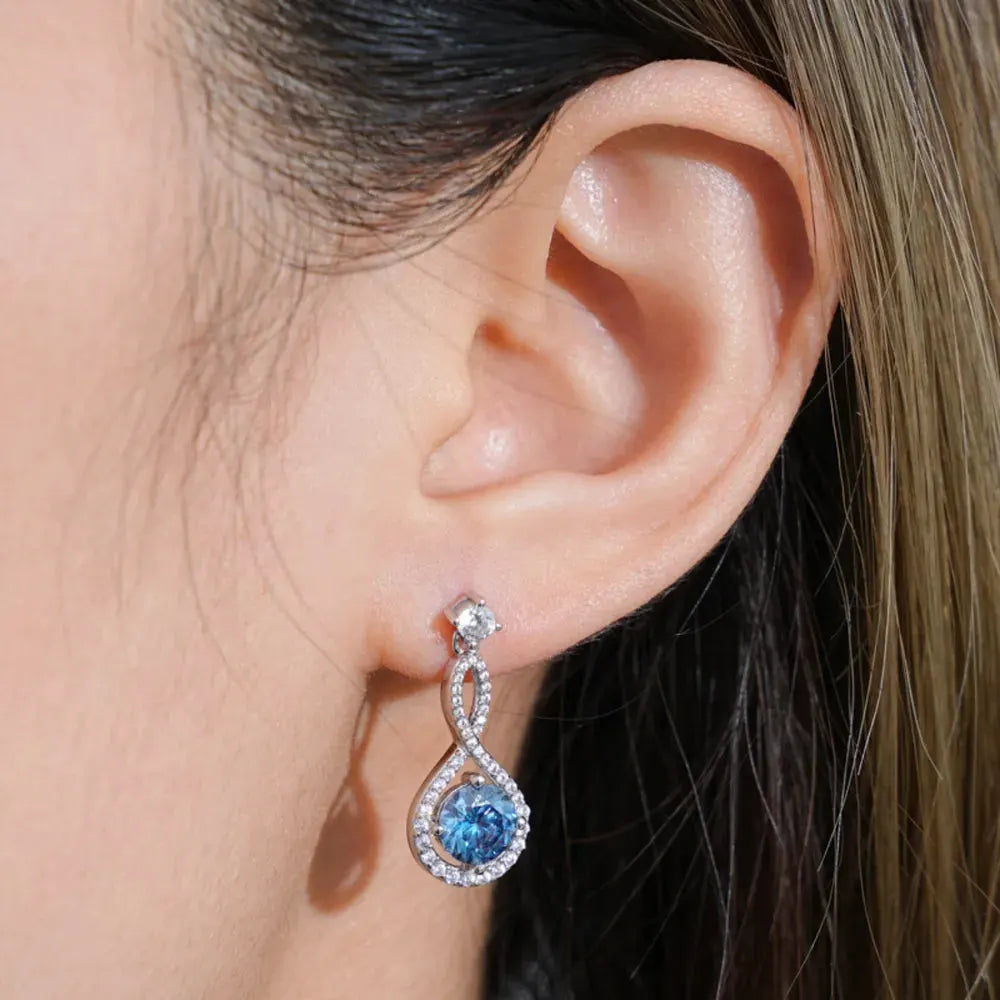 1 Carat Moissanite 925 Sterling Silver Earrings by Partner Label