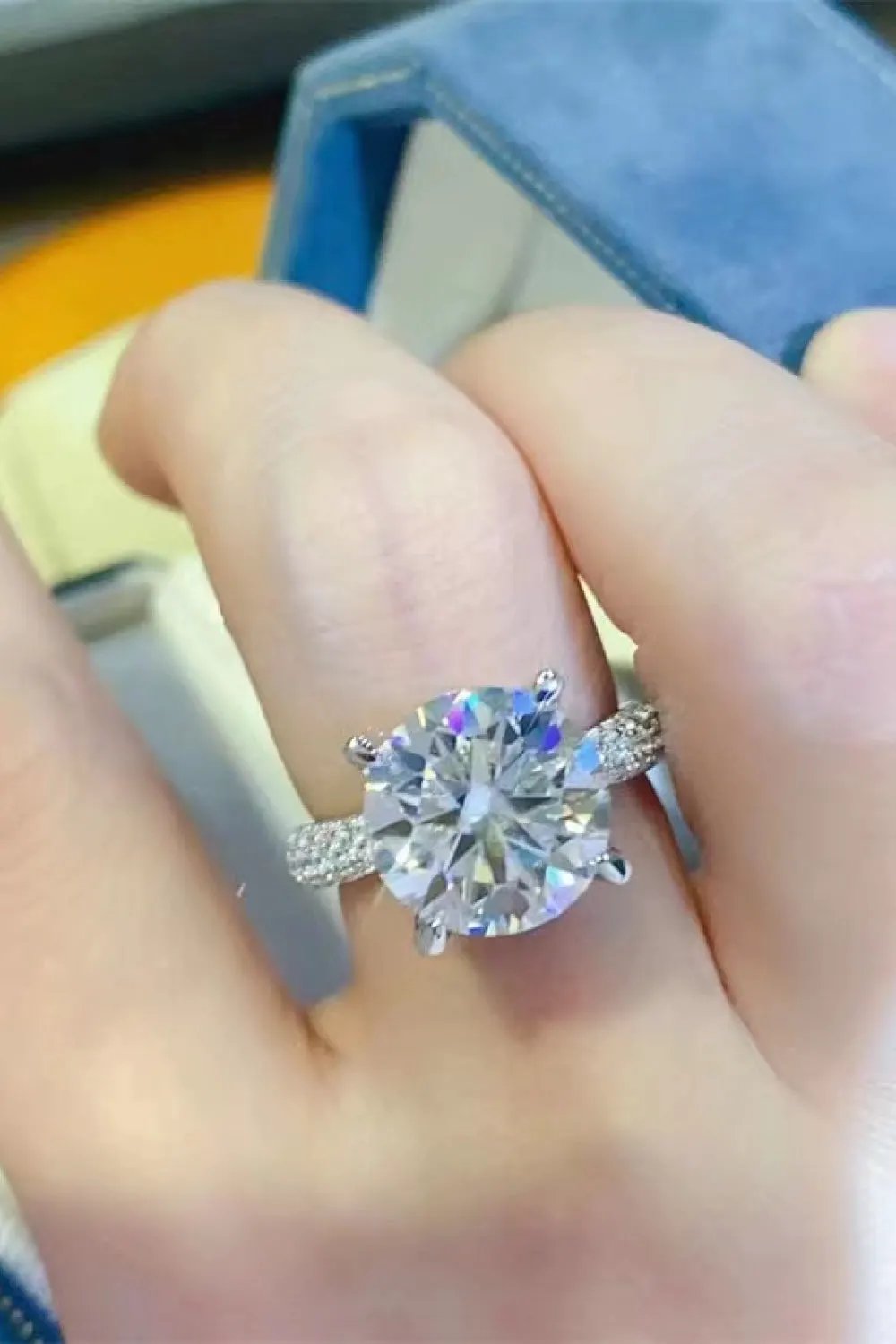 5 Carat Moissanite 925 Sterling Silver Ring by Partner Label