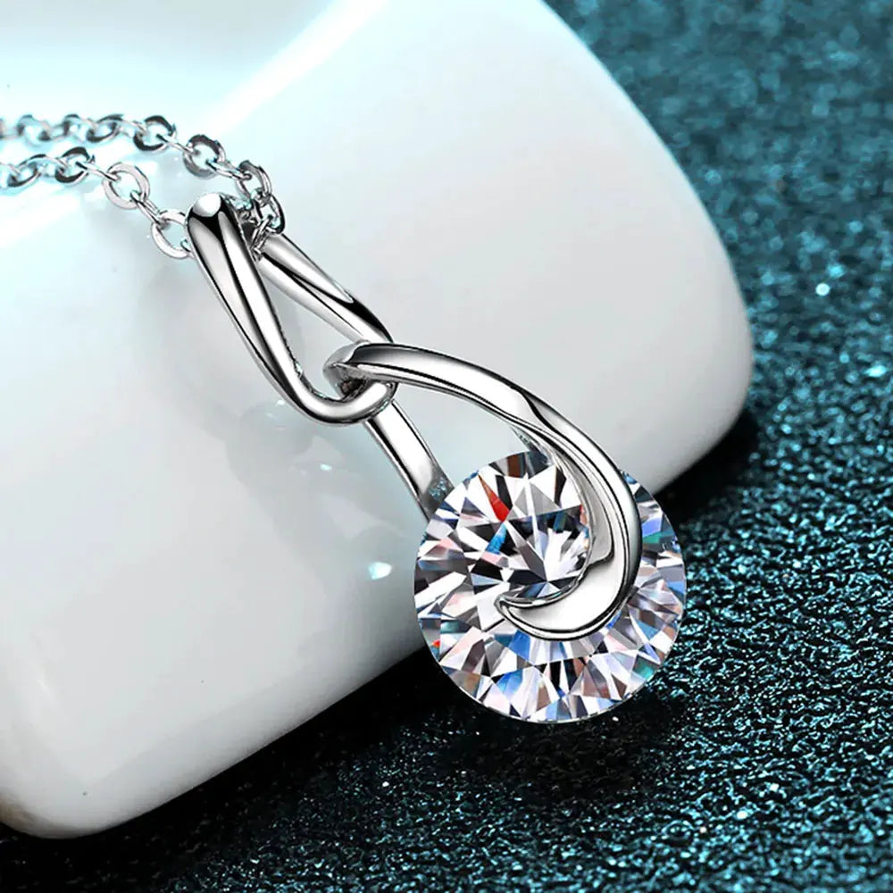 2 Carat Moissanite 925 Sterling Silver Necklace by Partner Labels