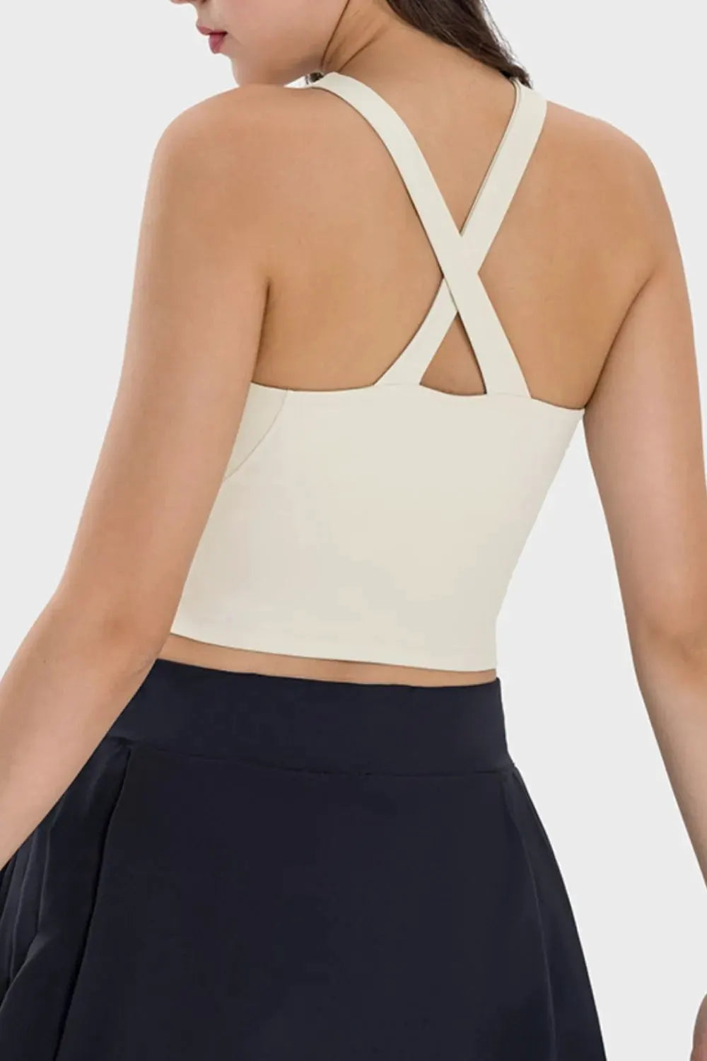 Millennia Crisscross Grecian Neck Active Cami by Millennia