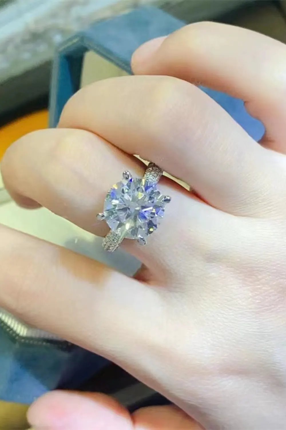 5 Carat Moissanite 925 Sterling Silver Ring by Partner Label